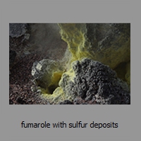 fumarole with sulfur deposits